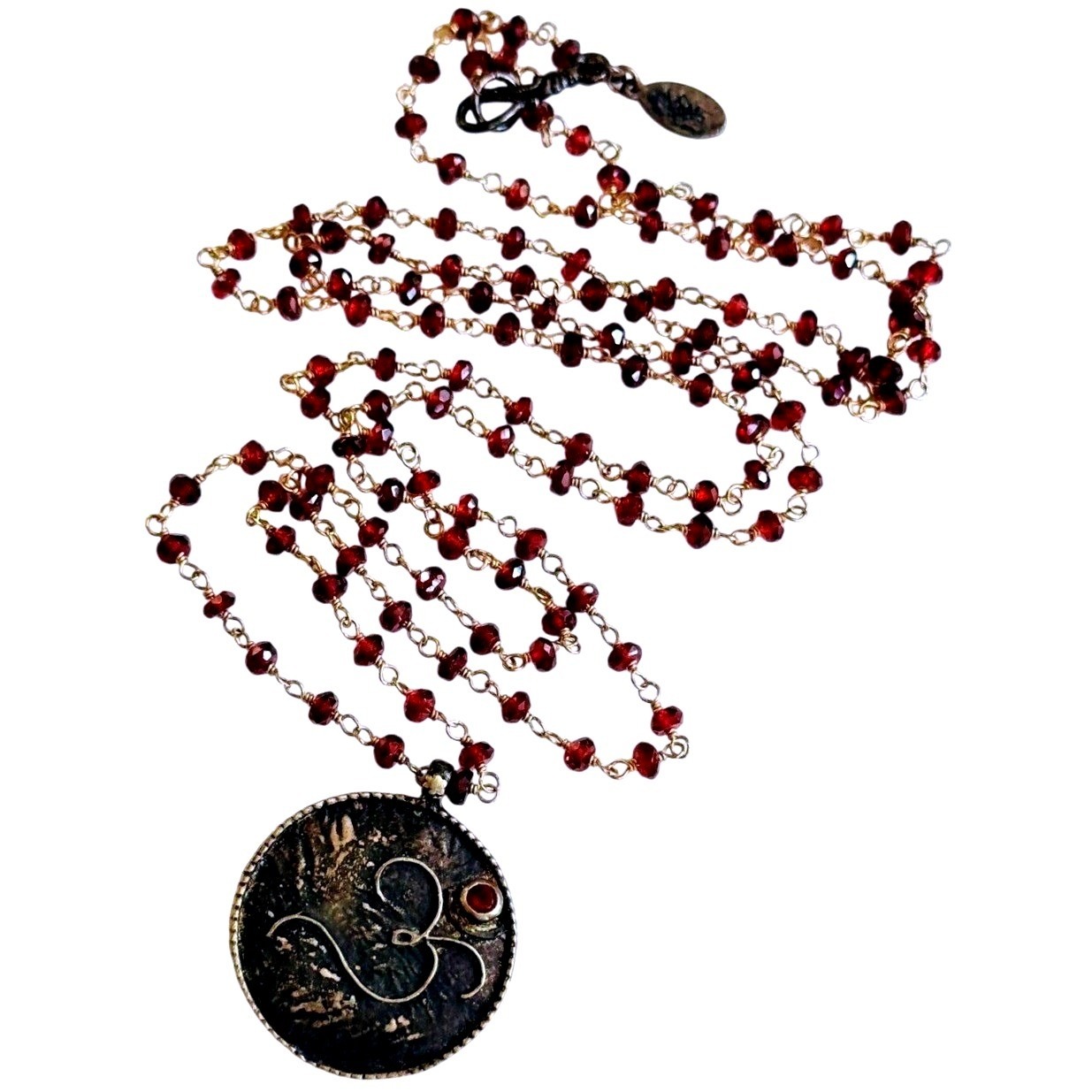 Satya Garnet Gemstone Pendant Beaded Necklace Stone Sterling Silver 925 36 99$
